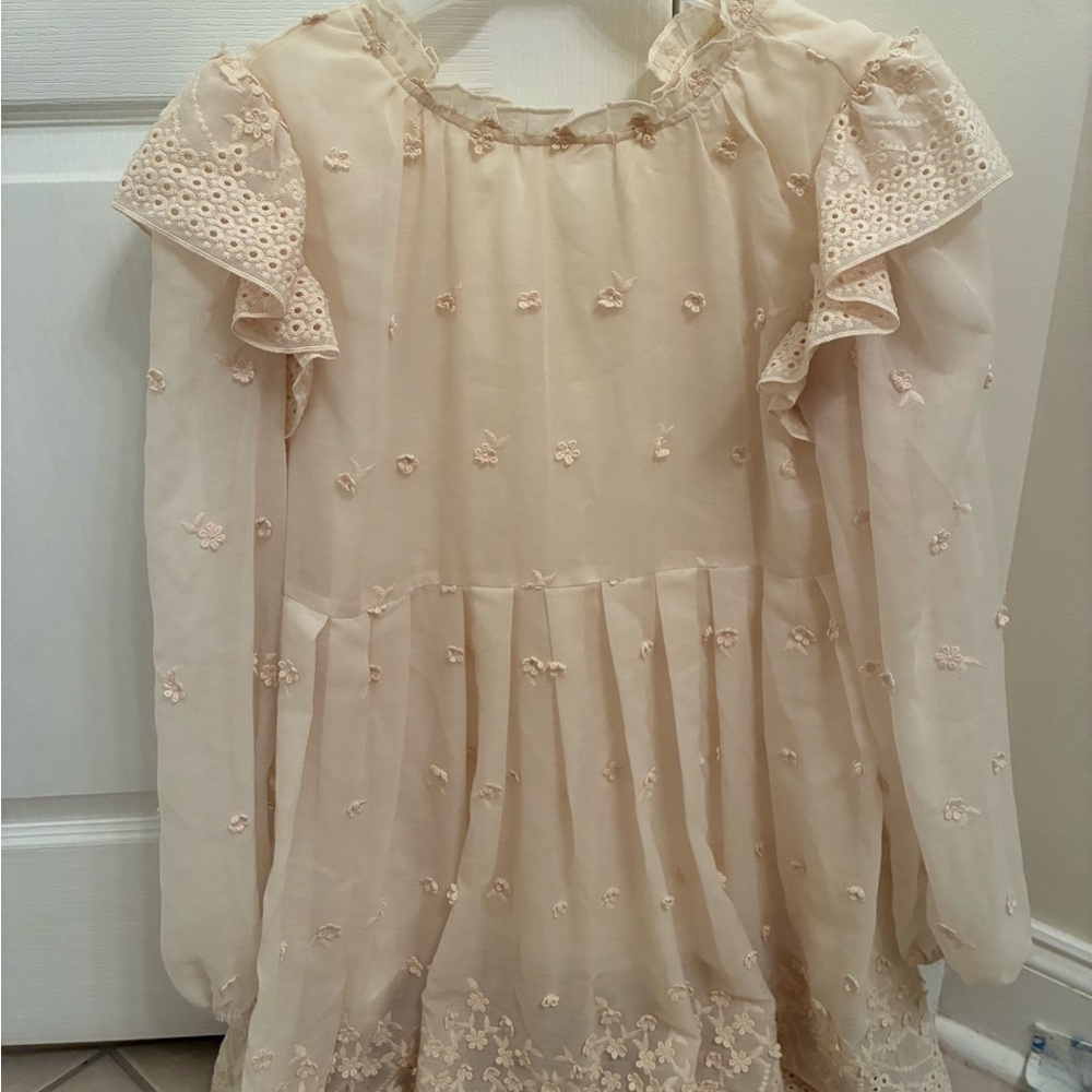 Chic Cream Ruffled Mini Dress